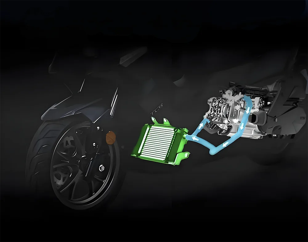 Motorcycle cooling system collaboration mode